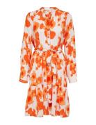 Slfmivi Ls Short Aop Dress B Orange Selected Femme