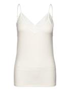 Slfmandy Rib Lace Singlet Noos White Selected Femme