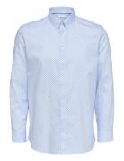 Slhregethan-Aop Shirt Ls Button Down B Blue Selected Homme