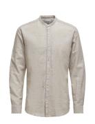 Onscaiden Life Ls Solid Linen Mao Noos Grey ONLY & SONS