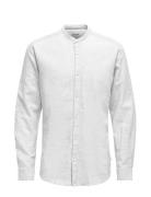 Onscaiden Life Ls Solid Linen Mao Noos White ONLY & SONS