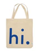 Hi. Travel Bag Beige Design Letters