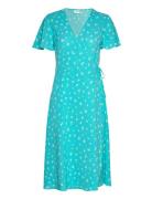 Vilovie S/S Wrap Midi Dress - Noos Blue Vila