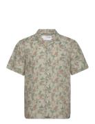 Slhrelax-Geo-Linen Shirt Ss Aop B Khaki Selected Homme