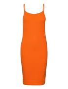 Slub Rib Strappy Dress Orange Calvin Klein Jeans
