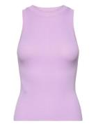 Knitted Top With Wide Straps Purple Mango