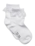 Ankle Sock W. Lace White Minymo
