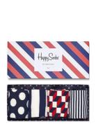 4-Pack Classic Navy Socks Gift Set Patterned Happy Socks