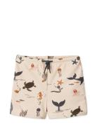 Otto Printed Swim Pants Cream Liewood