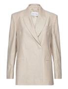 Linen Tailored Blazer Cream Calvin Klein