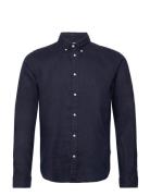 Kristian Linen B.d. Shirt Navy Les Deux