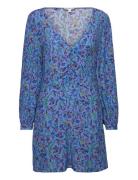 Vis Floral Short Dress Ls Blue Tommy Hilfiger
