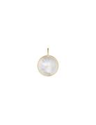 Amulet Pearl Charm 17Mm White Design Letters