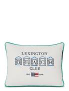 Beach Club Small Embroidered Organic Cotton Pillow White Lexington Hom...
