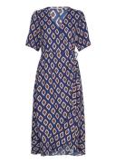 Onlleah S/S Wrap Midi Dress Ex Ptm Navy ONLY