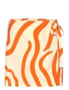 Printed Linen-Blend Skirt Orange Mango