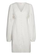 Onlfreya Emb. V-Neck Dress Wvn Cs White ONLY