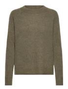 Slflulu Ls Knit O-Neck Noos Green Selected Femme