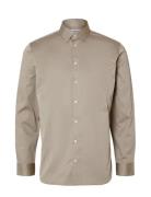 Slhslimethan Shirt Ls Classic Noos Beige Selected Homme