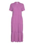 Edasz Ss Maxi Dress Pink Saint Tropez