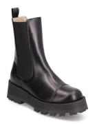 Slfcora Leather Toe-Cap Boot Black Selected Femme