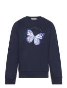 Sweatshirt With Butterfly Print Navy Tom Tailor