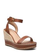 Hilarie Leather Espadrille Brown Lauren Ralph Lauren