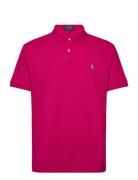 Custom Slim Fit Mesh Polo Shirt Pink Polo Ralph Lauren