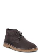 Lace-Up Leather Boots Brown Mango