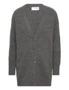 Slfmaline Ls Knit Long Cardigan Noos Grey Selected Femme