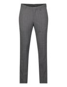 Super Slim-Fit Tailored Check Trousers Grey Mango