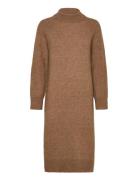 Slfrena Ls High Neck Knit Dress Camp Brown Selected Femme