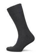 Charcoal Ribbed Socks Black AN IVY