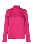 Slfivy Ls Satin Top B Pink Selected Femme