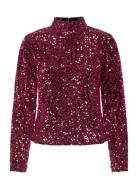 Yaspinko Sequin Ls Blouse - Show Red YAS