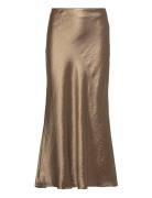 Slfsilva-Lena Hw Midi Skirt B Gold Selected Femme
