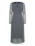 Printed Mesh Dress Navy Tom Tailor