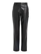 Faux Leather High Rise Straight Black Calvin Klein Jeans