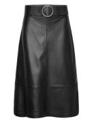 Leather-Effect Midi-Skirt With Belt Black Mango