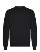 Slhdane Ls Knit Structure Crew Neck Noos Black Selected Homme