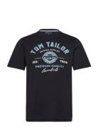 T-Shirt With Logo Print Black Tom Tailor