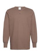 Slhphillip Ls Henley Noos Brown Selected Homme