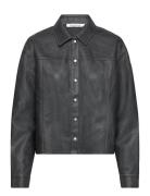Faux Leather Relaxed Shirt Black Calvin Klein Jeans