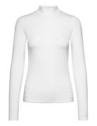 Cotton Modal Mock Neck Ls Top White Calvin Klein