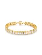 The Triple Crystal Tennis Bracelet-Gold Gold LUV AJ