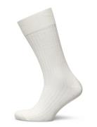 Off White Ribbed Socks White AN IVY