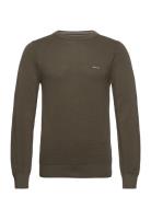 Cotton Pique C-Neck Khaki GANT