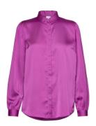 Viellette Satin L/S Shirt - Noos Purple Vila