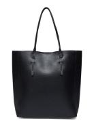 Leather-Effect Shopper Bag Black Mango