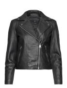 Leather Biker Jacket Black Mango